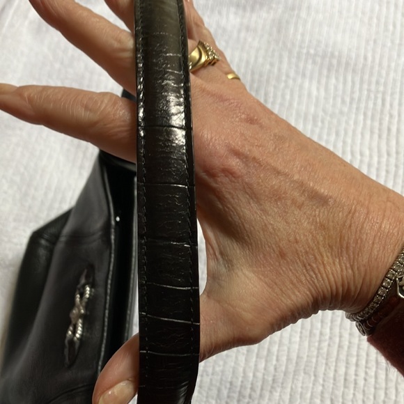 Brighton Black Bag with Red swirl Interior Lining & silver decorative accents - Picture 6 of 16